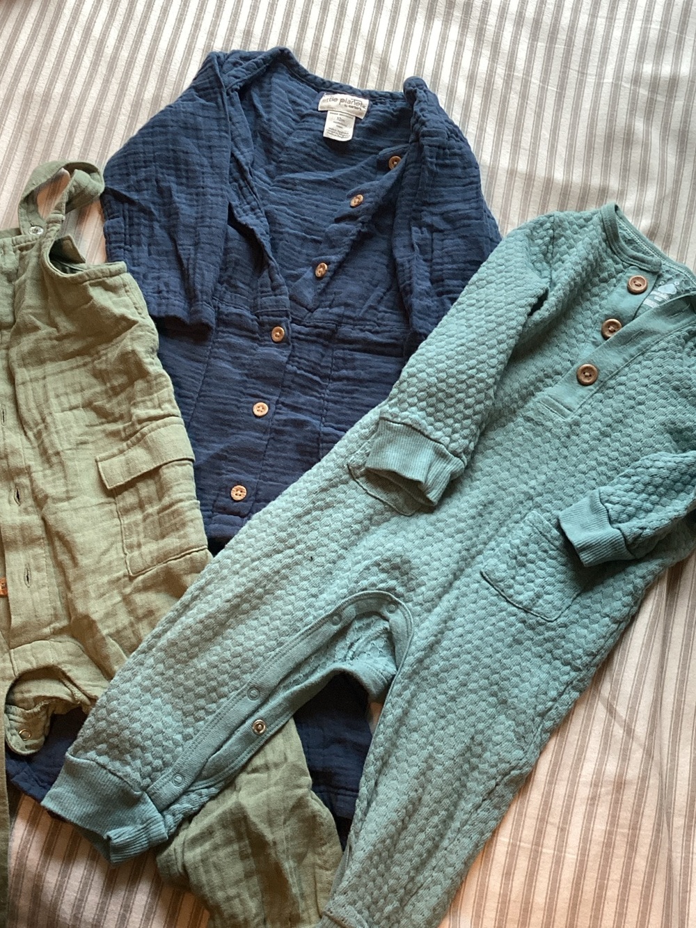Cat & Jack Navy, Teal and Olive Kids One-Piece Footies